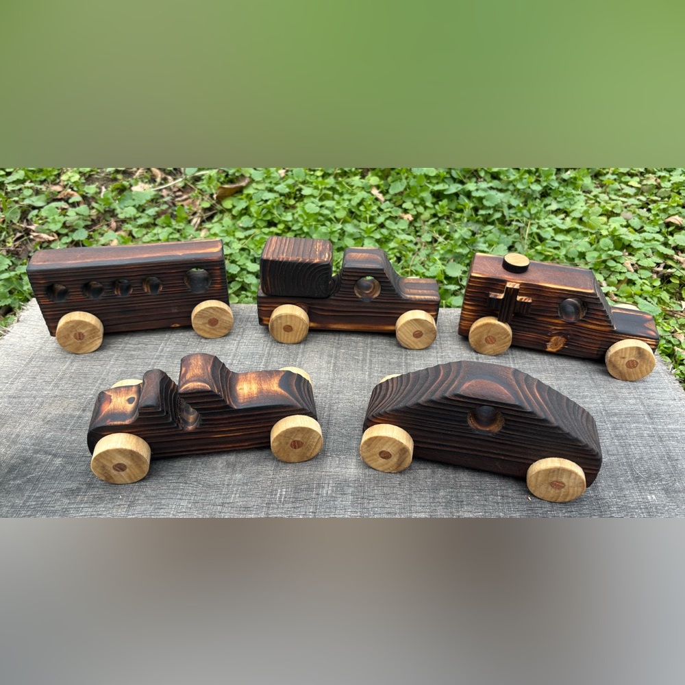 Handmade Wooden Toy Car Set